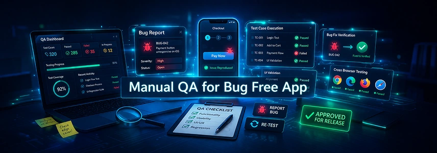 Manual quality assurance for software testing